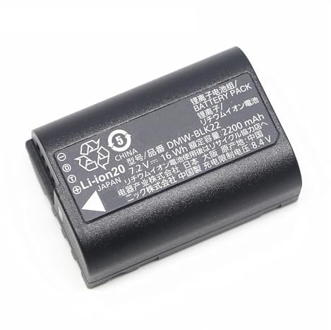 Lithium Battery DMW-BLK22 2200mAh Battery DVLCQ005Y Charger ,Compatible For Panasonic LUMIX DC-S5 DC-S5K S5 GH5 GH6 G9 GH5S DC-S5KK(1 DMW-BLK22 Battery)