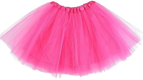 Damen Tutu Klassisch Rock,3 Lagig Tüll Tüllrock,Rosa Tüllrock Damen,Ballett Tüllrock Petticoat Unterrock Rock,80er Jahre Tüll für Halloween Party Festival Feier Retro Party Kostüme