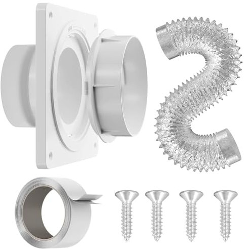 Vocdikficy Trockner-Entlüftungsanschluss, Twist-Lock-Trocknerschlauch-Entlüftungsset mit Schnellanschluss und -Trennung, Trockner-Entlüftung mit und Klebeband