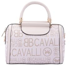 B. Cavalli Borsa a bauletto da donna ecopelle Prodotto Vegano 18x25x14 cm BC1371-OFF_WHITE