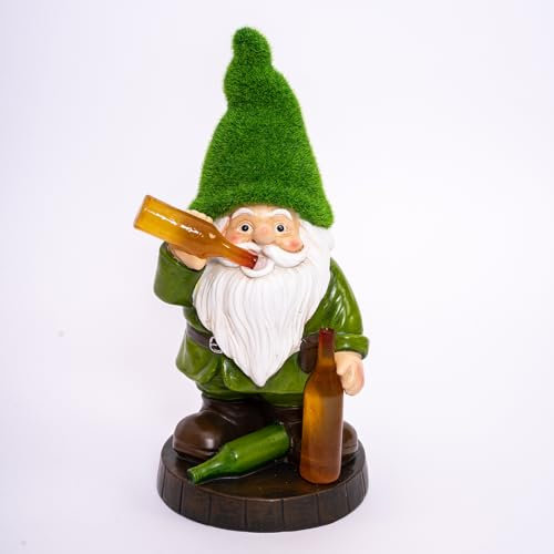 DUSVALLY Funny Garden Gnomes Statue,Outdoor Naughty Gnomes with Beer, Decorations Figurine Ornament for Yard