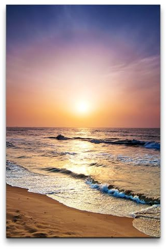 Paul Sinus 60x90cm Wandbild Küstenruhe – Sonnenuntergang am Meer – magisches Meeresmotiv