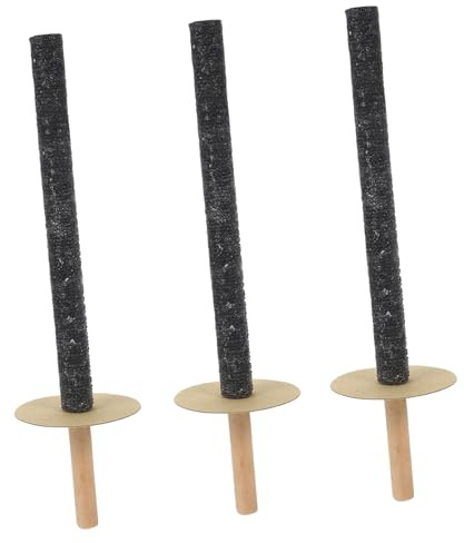 Abaodam 3pcs Wooden Fire Torch Light for Outdoor Events Camping and Weddings Handheld Oilcloth Torch with Stake for Patio and Garden Décor Waterproof and Sturdy