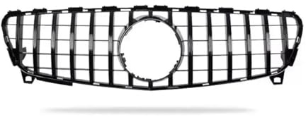 Kühlergrill Vorne Für Mercedes Für Benz A-Klasse W176 A250 A200 A45 Für AMG 2016-2018 GT Style Kühlergrill Racing Grill Mesh Doppelsteg Nieren(Schwarz glänzend)