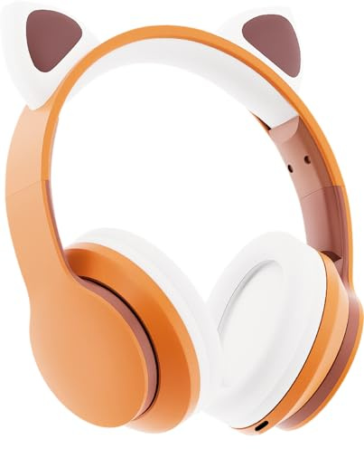 Juice Animals Wireless Headphones, Bluetooth On-Ear Headset with Adjustable Headband, Clear Sound for iPhone 17, 16 & 15, Tablets & Laptops – Red Panda