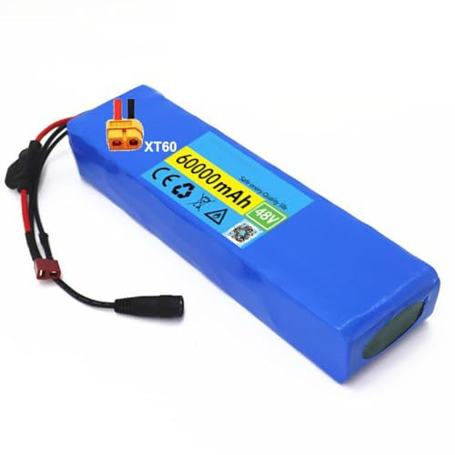 48V 60Ah Ebike Battery For 1000W 750W 500W 200W Electric Bicycle Scooter Motor E-Bike Battery Lectric Bike Batteries With 54.6V 2A Charger High Power Battery Pack XT60,48V 60Ah