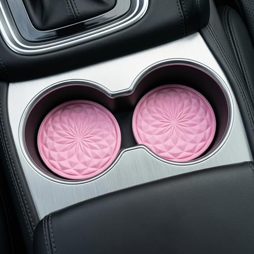 Car Coasters for Cup Holders [4 Pack] - 2.75 Inch Universal Silicone Auto Mug Mats, Non-Slip Recessed Car Interior Accessories for Women and Men, Cute Car Decorations