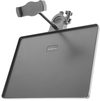 COLLBATH Estante para Tarjeta de Sonido Bandeja Grande 27X20,5 CM y Clip Ajustable, Soporte para Micrófono y Teléfono Móvil para Transmisión