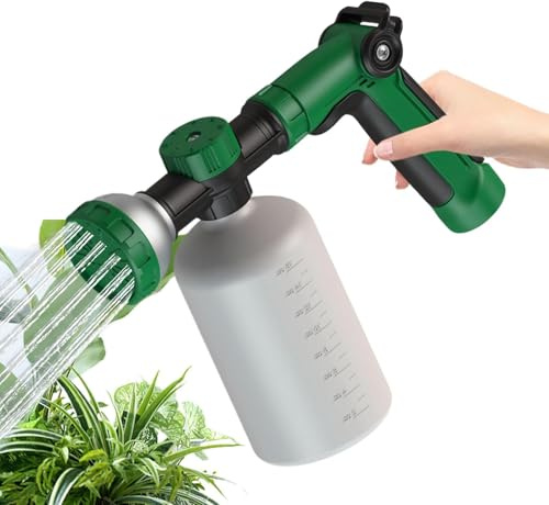 Schlauchanschlusssprüher,500 ml Auslaufsicher Mit Flasche - Hochdruck Wasser Schlauchstück Sprüher - für Wasser, Flüssigseife, Pflanzendünger, Rasen, Garten, Einsteiger und Profis