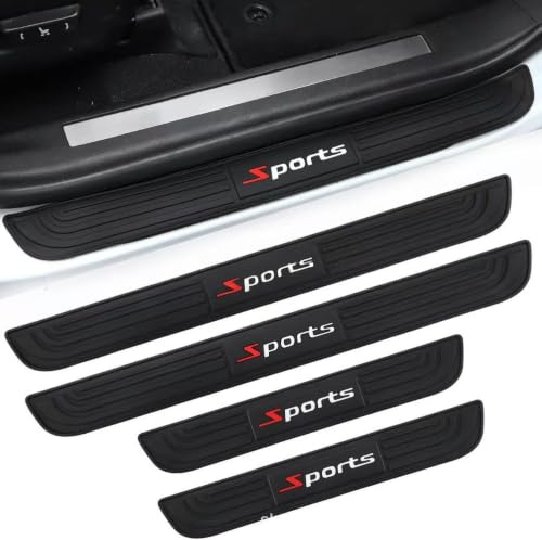 Tryagat 4 Pièces Seuil de Porte pour Renault Clio V / 5 2019-2024 2025 | Protection anti-rayures étanche, texture striée antidérapante, amortissement des chocs de talons, masquage des usures de carr