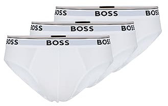 BOSS Men's 3-Pack Classic Regular Fit Stretch Briefs, White, XXL (Pack of 3)