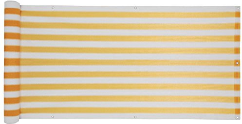 ESTEXO Balkon Sichtschutz/Balkonbespannung Balkonsichtschutz Balkonverkleidung 0,90 m x 6,00 m - Gelb-Weiß gestreift