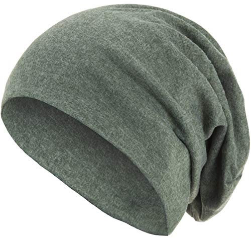 style3 Warme Herbst Winter Slouch Beanie XXL aus atmungsaktivem, feinem und leichten Jersey Unisex Mütze Wintermütze One Size, Farbe:Grün