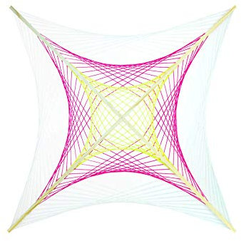 PSYWORK Schwarzlicht 2D StringArt | Fadendeko | Neon Space | 90 cm | UV aktiv | Fadenkunst Neon Wohndeko Dekoration Partydeko PSY Goa handgefertigt String Art Holz