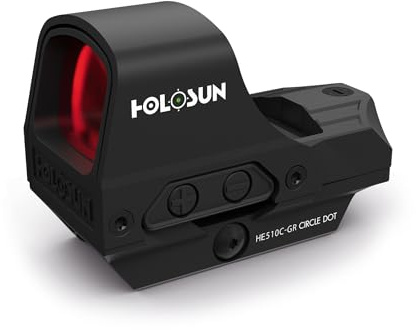 Holosun Elite HE510C-GR Offenes Reflexvisier Grünpunkt Visier, wechselbarem 2MOA Punkt, 65MOA Kreis Absehen, Solarzelle, Picatinny Schiene - 70133233
