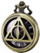 MORFONG Herren Taschenuhr Analog Quarzwerk mit Kette Heiligtümer des Todes Triangle Bronze