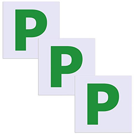 SMALUCK Fully Magnetic Green P Plates 3 Pack, Upgraded Extra Strong Stick On P Sticker for Car