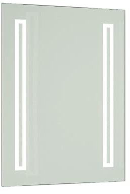 firstchoicelighting Bathroom Wall Mounted Mirror with LED Light - Vanity Shaving Make Up Mirrors with Push Switch - 60 x 40cm - Battery Operated No Wiring Required!