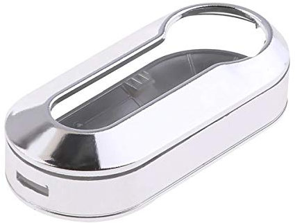 Schutzhülle aus Kunststoff, Schlüsselanhänger, Zubehör für Autoschlüssel, 3 Tasten, kompatibel mit Fiat Punto – Stilo – Panda – 500 – 500 – 500 l – Lancia Delta – Farben silber