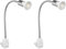 ledscom.de 2 Stück Steckdosenlampe LESCH Leselampe Schwanenhals, Schalter, Chrom inkl. GU10 LED Reflektorlampe 5,558W 535lm 30° weiß