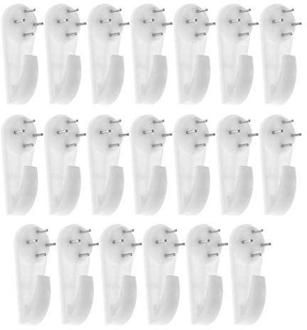 20 x Hartwand-Bilderrahmen-Kleiderbügel 4-polig extra groß weiß