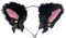 Doeheah Oreille de Chat Serre Tete Chat Bandeau Accessoires Cheveux de Déguisement pour Femmes Filles Fête Halloween Anniversaire Cosplay Noire+Rose