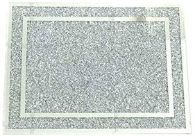 Touch of Venetian® Crushed Diamond Silver Crystal Chopping Board, Heat Resistant Toughened Glass Kitchen Worktop Saver 30x40cm, (Silver)