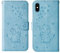 Bartern Flip Case for iPhone X/iPhone XS,Cute Elephant PU Leather Folio Flip Wallet Phone Case Cover with Card Holder Magnetic Closure and Stand Feature for iPhone X/XS,Blue