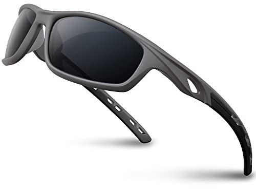 RIVBOS Sonnenbrillen Fahrradbrille Radsportbrillen Sportbrille für damen herren Polarisierte TR90 Superleichtes Unzerbrechlicher Rahmen UV400 Wandern Laufen Golfen und Fischen RB833