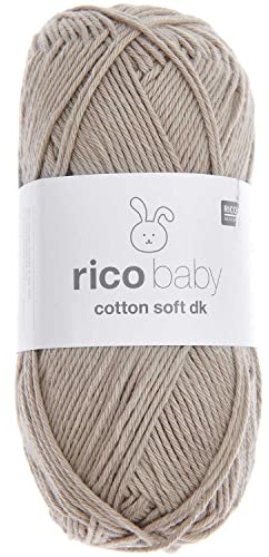 Babywolle Rico Baby Cotton Soft Dk | weich und pflegeleicht | Baumwollmischgarn zum Stricken und Häkeln (078 staub)