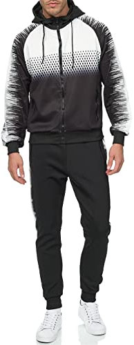 C-IN-C Herren Jogginganzug Barockmuster Sportanzug für Männer Trainingsanzug Laufanzug Gym Freizeitanzug Modell (DE/NL/SE/PL, Alphanumerisch, L, Regular, Regular, A0018(Weiß))