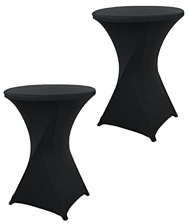 Dololoo Stretch Stehtischhussen Elasthan Tischdecke, Ø 80-85cmX110cm Rund Husse für Stehtische Tischhusse