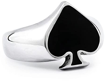 Bysonglezai Ringe Damen Ring Frauen Herren Geschenk Punk Kreative Mode Spielkarte Pik Persönlichkeit Männlicher Ring 13