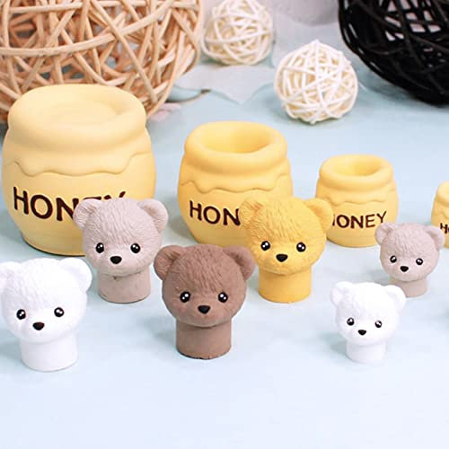 DZAY Moule Bougie Silicone Ours, DIY Bougies Moules en Résine Epoxy, Moules de Moulage pour Fabrication de Savon Bougies, Ourson avec Pot de Miel 3D Moulle de Bougie Bricolage pour Artisanat Décor