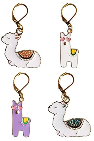 4 x Schaf-Häkeln, abnehmbare Maschenmarkierer zum Stricken und Häkeln, niedliche Metallanhänger, Geschenk, Stricklieferant