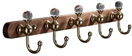 AQUETI Garderobenleiste Kleiderhaken Garderobenhaken Wandgarderobe, Nussbaum, Rustikale Vintage-Garderobe, Hutbügel Für Den Eingangsbereich, Badezimmer, Schlafzimmer Wandhaken