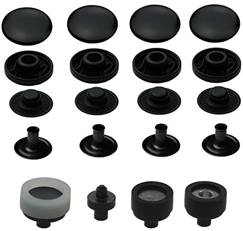 Lot de 20 boutons pression à ressort S 12,5 mm, avec outil ISTA TOOLS assorti, compatibles avec pince Vario Prym, boutons en métal inoxydable, fermeture à ressort en S