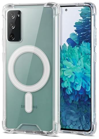 JProtect für Samsung Galaxy S20 FE Hülle für Magsafe (TOP Schutz & Magnetkraft) Magnetische Handyhülle Transparent für Samsung S20 FE - Hülle Magnet für MagSafe Zubehör Case Stoßfest