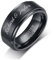 FLHEART Personalisierter Wolfram Ring: Individuell Aus Schwarzem Wolframkarbid für Herren - Ehering, Versprechen, Verlobung für Ihn, Ehemann, Freund - 8mm Gravur Namen