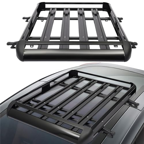 Universaler Dachgepäckträger für SUV, 68kg Traglast, Aluminiumlegierung + ABS, 127x97cm Autodach Gepäckträger Regal