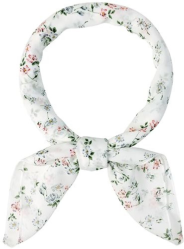 Allegra K Foulards en mousseline de soie pour femme – 70,1 x 70,15,2 cm – Imprimé floral carré foulard foulard foulard, Blanc, rose, bleu., 70x70cm/27.6x27.6 inches(LxW)