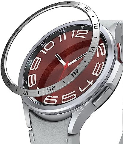 Ringke Bezel Styling [47mm] Kompatibel mit Samsung Galaxy Watch 6 Classic 47mm Hülle, Lünette Ring Kleber Abdeckung Kratzfest Edelstahl Schutz - 47-01 (ST) Silver
