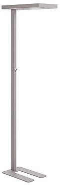 Beliani LED-Stehlampe Metall silber 197 cm mit Schalter dimmbar rechteckig modern Taurus