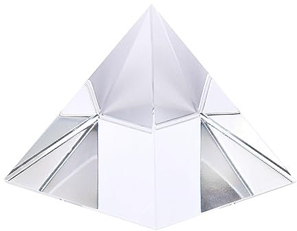 PATIKIL Pyramid Briefbeschwerer Kristall Pyramide Briefbeschwerer Glas Prisma Schwer Klar Prisma Glas Kristall für Schreibtisch Geschenke Fotos Büro Dekor Haus 50mm