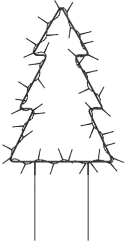 vidaXL Weihnachtsbäume 3 STK., Beleuchtet Christbaum mit Erdspießen 50 LEDs, Wasserdicht LED Tannenbaum mit 8 Beleuchtungsmodi, Weihnachtsbeleuchtung Weihnachtsdeko, 90 cm