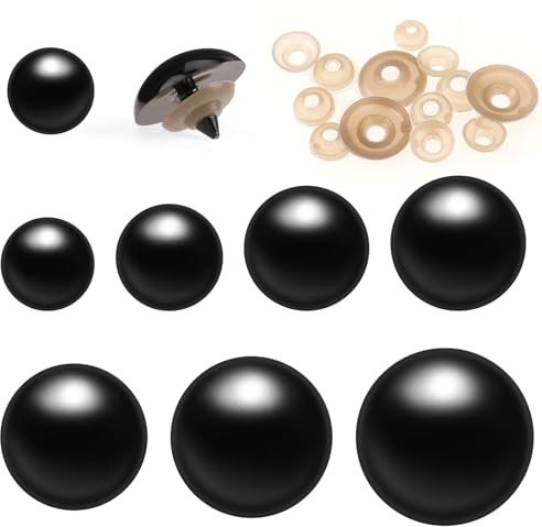160 Stück große Sicherheitsaugen für Amigurumi, 10–30 mm, Stofftieraugen, schwarze Sicherheitsaugen zum Häkeln, Kunststoff-Sicherheitsaugen mit Unterlegscheiben für DIY-Teddybär-Herste