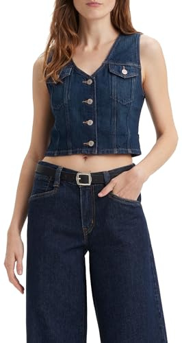 Levi's Bella Denim Corset Top da Donna, Scrape Lato Scuro, S