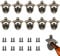 10 Pièces Décapsuleur Mural, Multifonction Decapsuleur Mural Biere, Decapsuleur Mural avec Vis, Ouvre Bouteille Mural Convient aux Bars Restaurants Cuisines Clubs Garage (Bronze)