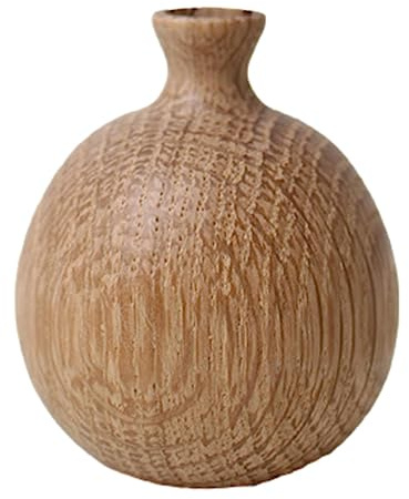 -Holzvase, weiße Eichen-Trockenblumen-Holzvase, langlebige natürliche Tischvase, kleine Vasen mit natürlicher Holzstruktur, Vasen-Bastelarbeiten für Dinnerpartys, Zuhause, Urlaub und Hochzeitsplan