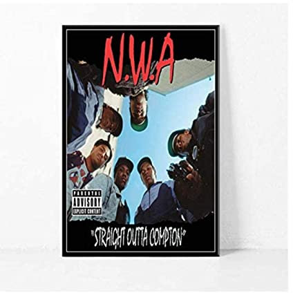 RAAMKA Leinwand Bedrucken Senza Cornice Hip Hop Music Team N.W.A Ice Cube Dr.Dre Eazy-E Old School Poster Soggiorno Camera da letto Pittura Opera d'arte 60x90cm